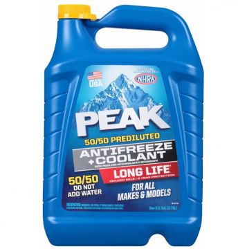 Peak Yellow Top 50/50 Prediluted Antifreeze & Coolant Gallon Jug